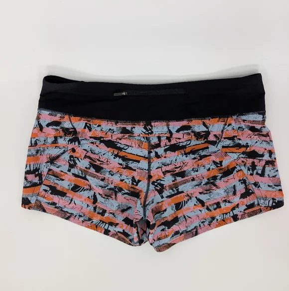 Lululemon Speed Up Shorts 2.5" Inversion Multi | Size 10 | Pink Orange Black - Picture 15 of 15